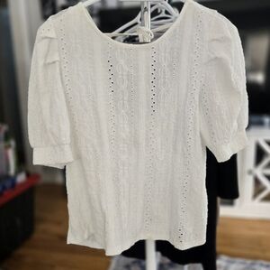 ONLY Elegant White Eyelet Women's Top